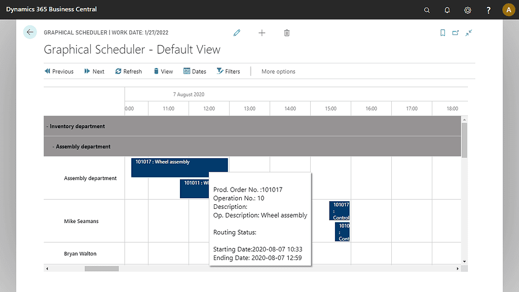 Graphical Scheduler Default View 3.x87824