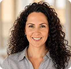 Innovato woman smiling, professional headshot for business and technology branding.